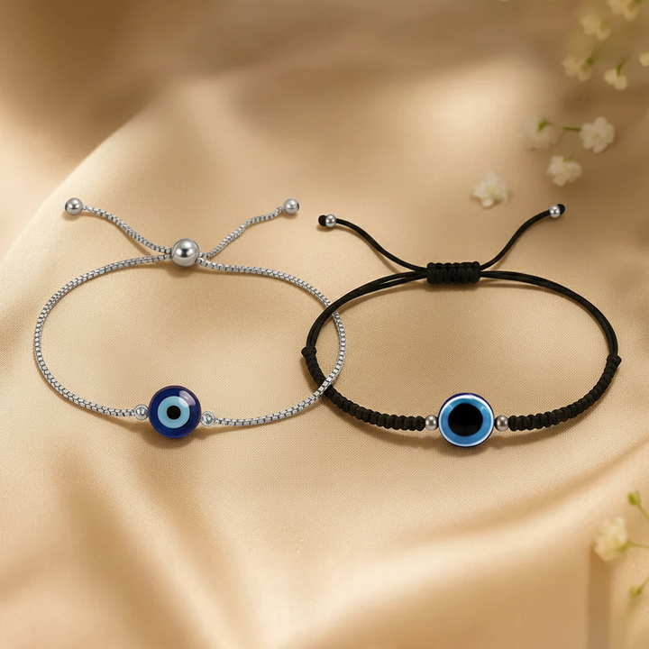 Silver Thread Evil eye Bracelet