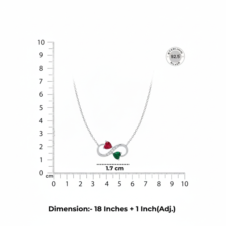 92.5 Silver Infinity Heart Necklace