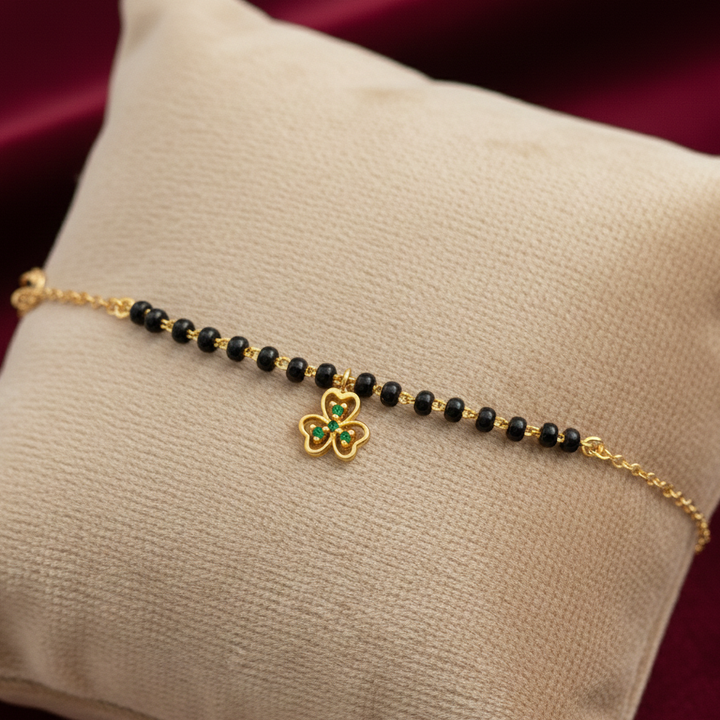 Silver Lucky Clover Mangalsutra Bracelet