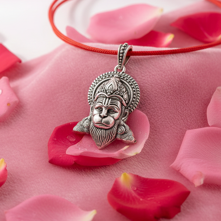 Silver Veer Hanumanji pendant