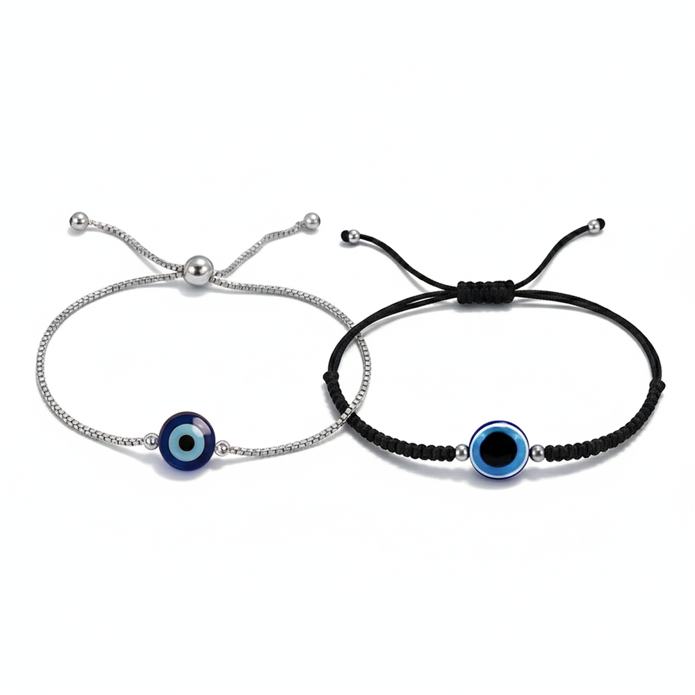 Silver Thread Evil eye Bracelet