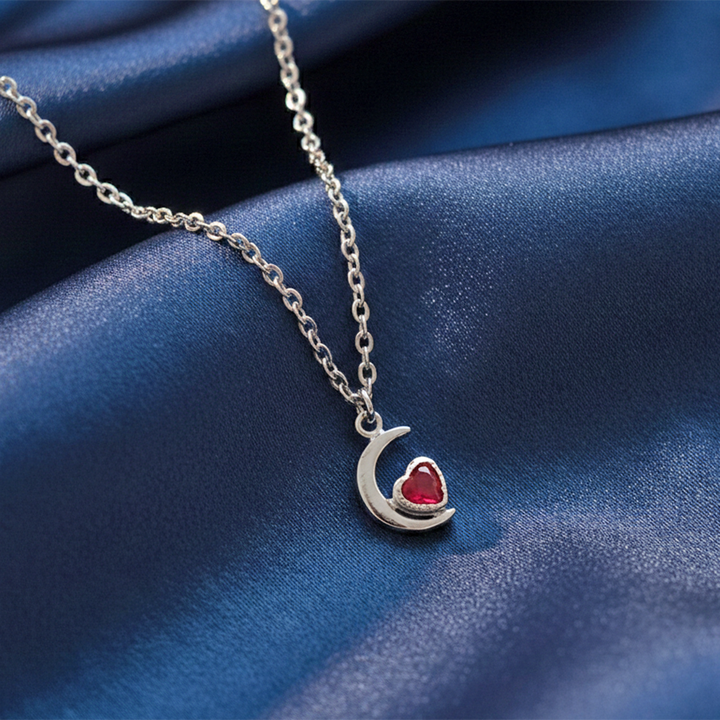 Crescent Charm Necklace – 925 Silver