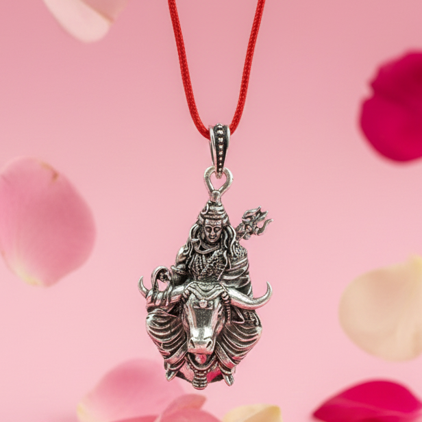 Silver Shiva with Nandi Pendant
