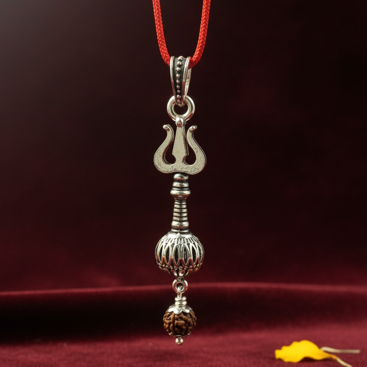 Silver Trident Mace Pendant