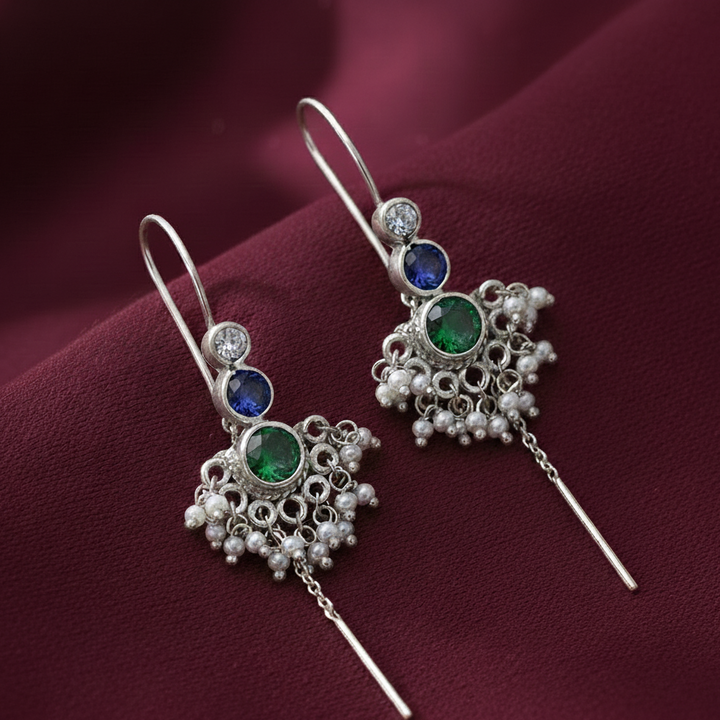 Multicolor Silver 92.5 Sui Dhaga Earring