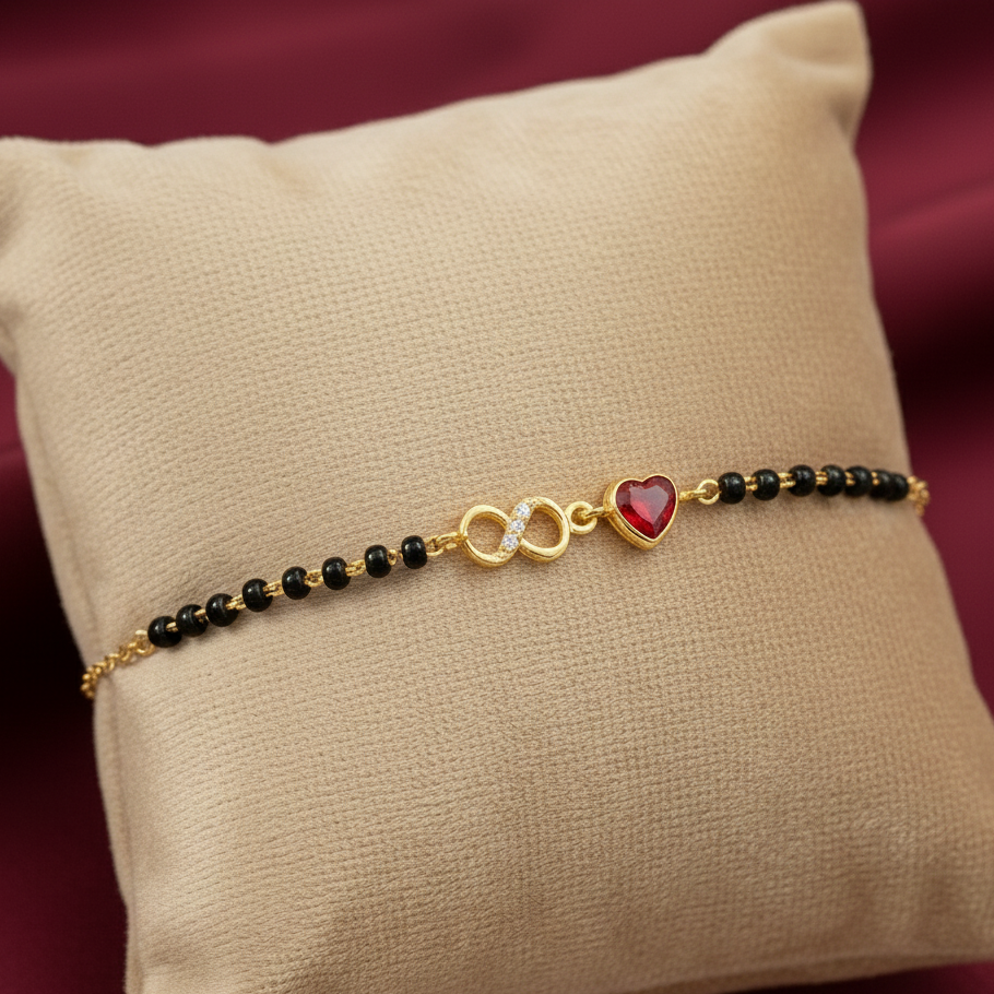 Infinity Heart Mangalsutra Bracelet