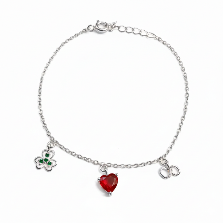 92.5 Silver Love charm Bracelet