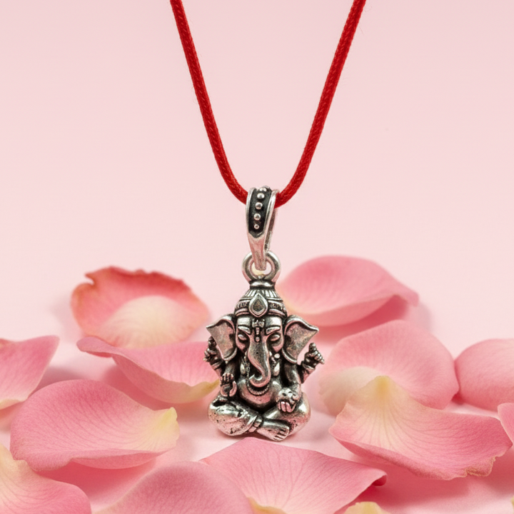 Silver Cute Ganpati Pendant