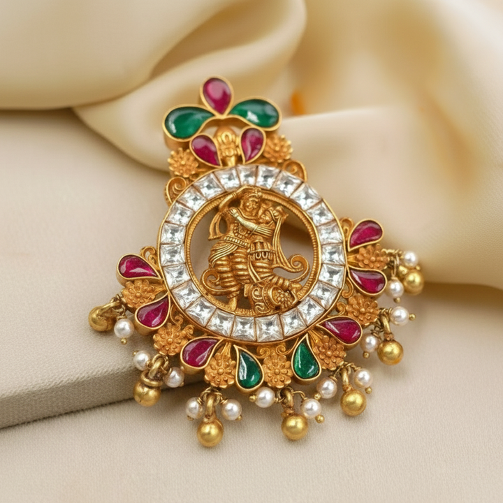 Silver Radha Krishna Nakash Pendant