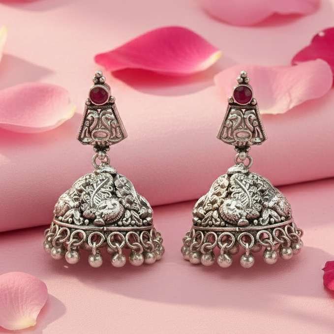 Silver 925 Jhumka Earrings