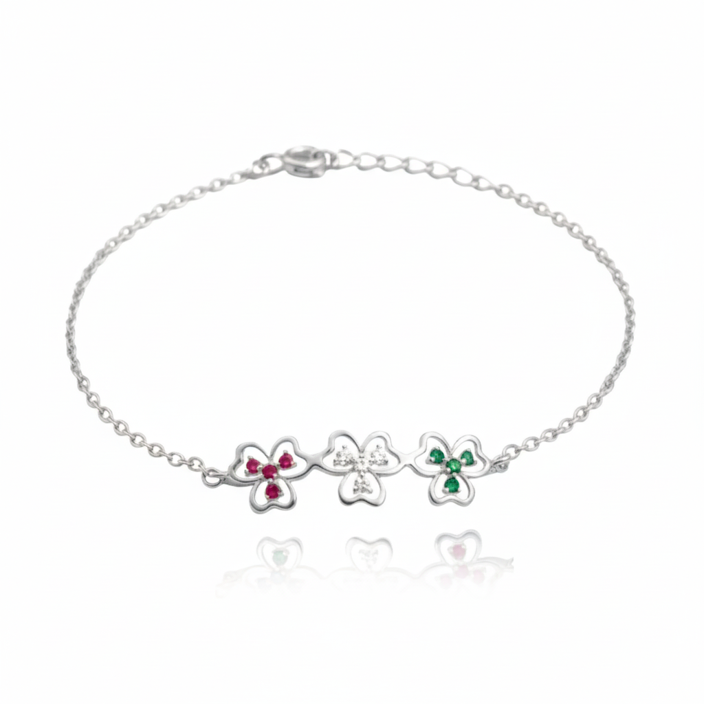 92.5 Silver lucky flower Bracelet