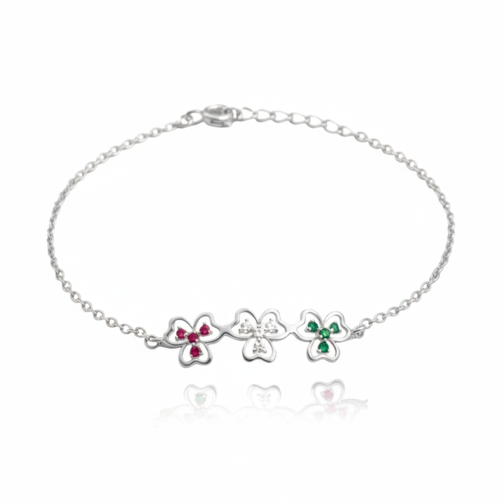92.5 Silver lucky flower Bracelet