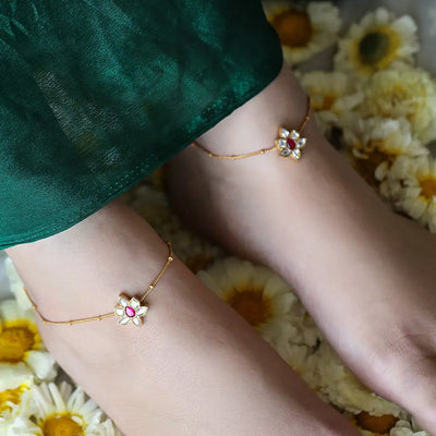 Gold Plated Silver 92.5 Anklet