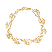 Gold Plated Silver Lotus Bracelet