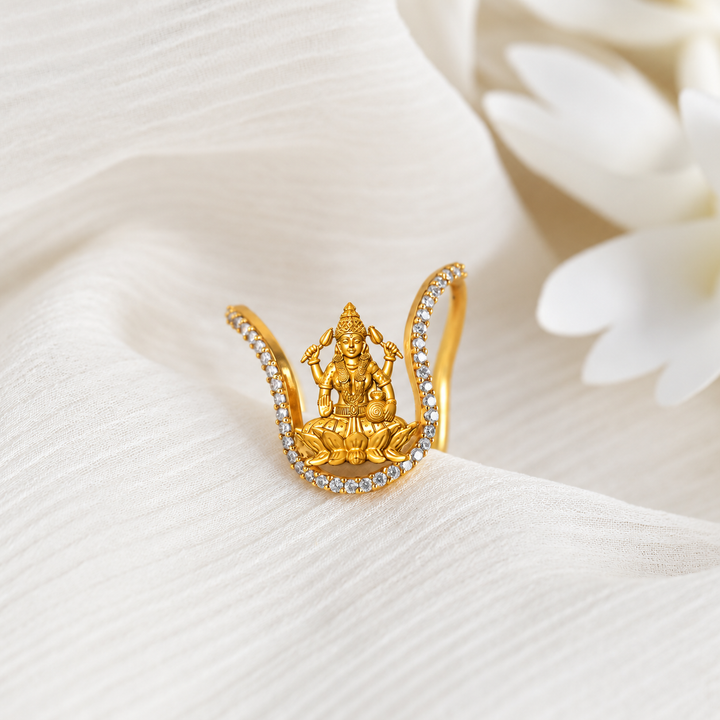 Silver 925 Lakshmi Venki Kundan Statement Ring
