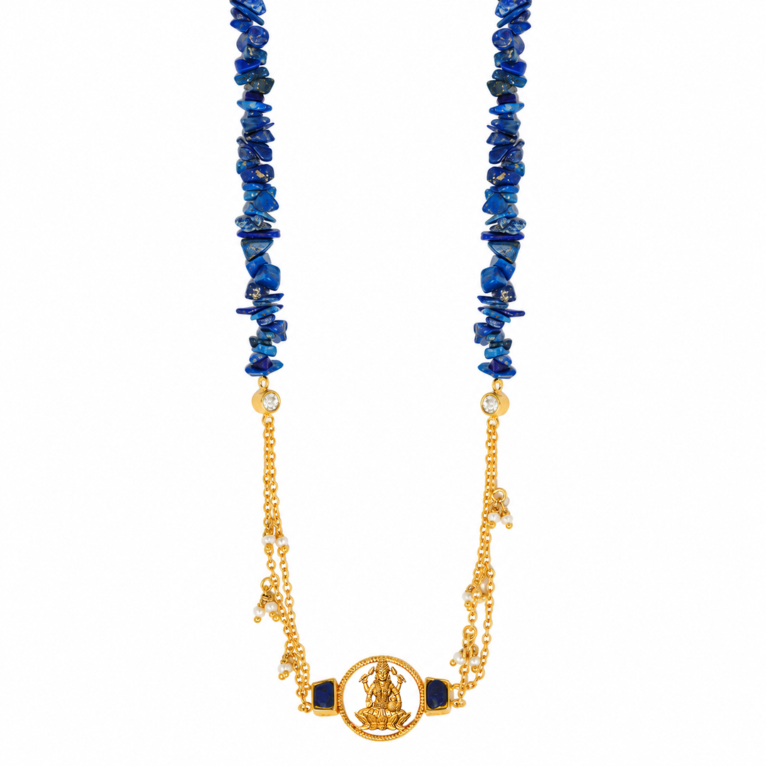 Dhan Lakshmi Lapis Lazuli Pearl Choker Necklace