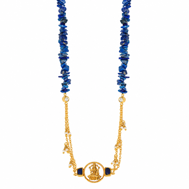 Dhan Lakshmi Lapis Lazuli Pearl Choker Necklace