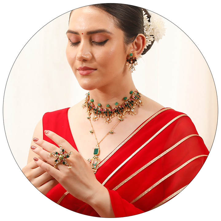 Gold Plated Silver Necklaces in Mithu Design