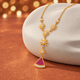 24kt Gold Plated 925 Pure Silver Patakha Anar Starburst Y-Necklace