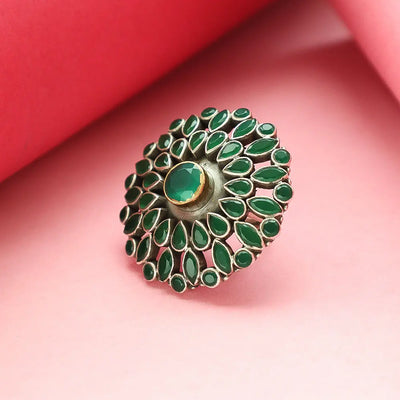 Green Spinel Stone Ring