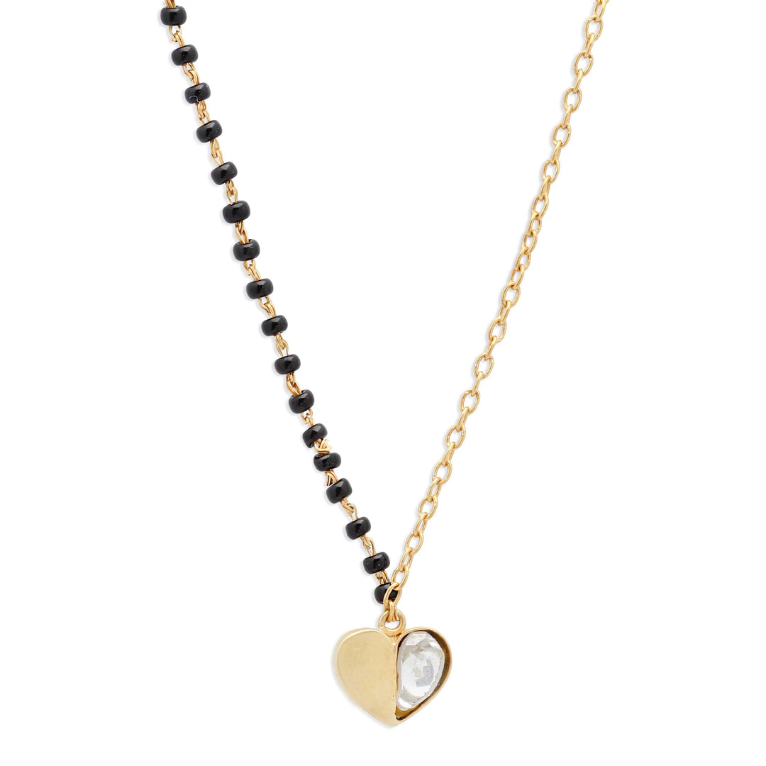 Kundan Heart Mangalsutra necklace Silver 92.5