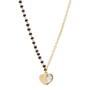 Half Heart and Stone Mangalsutra necklace Silver 92.5
