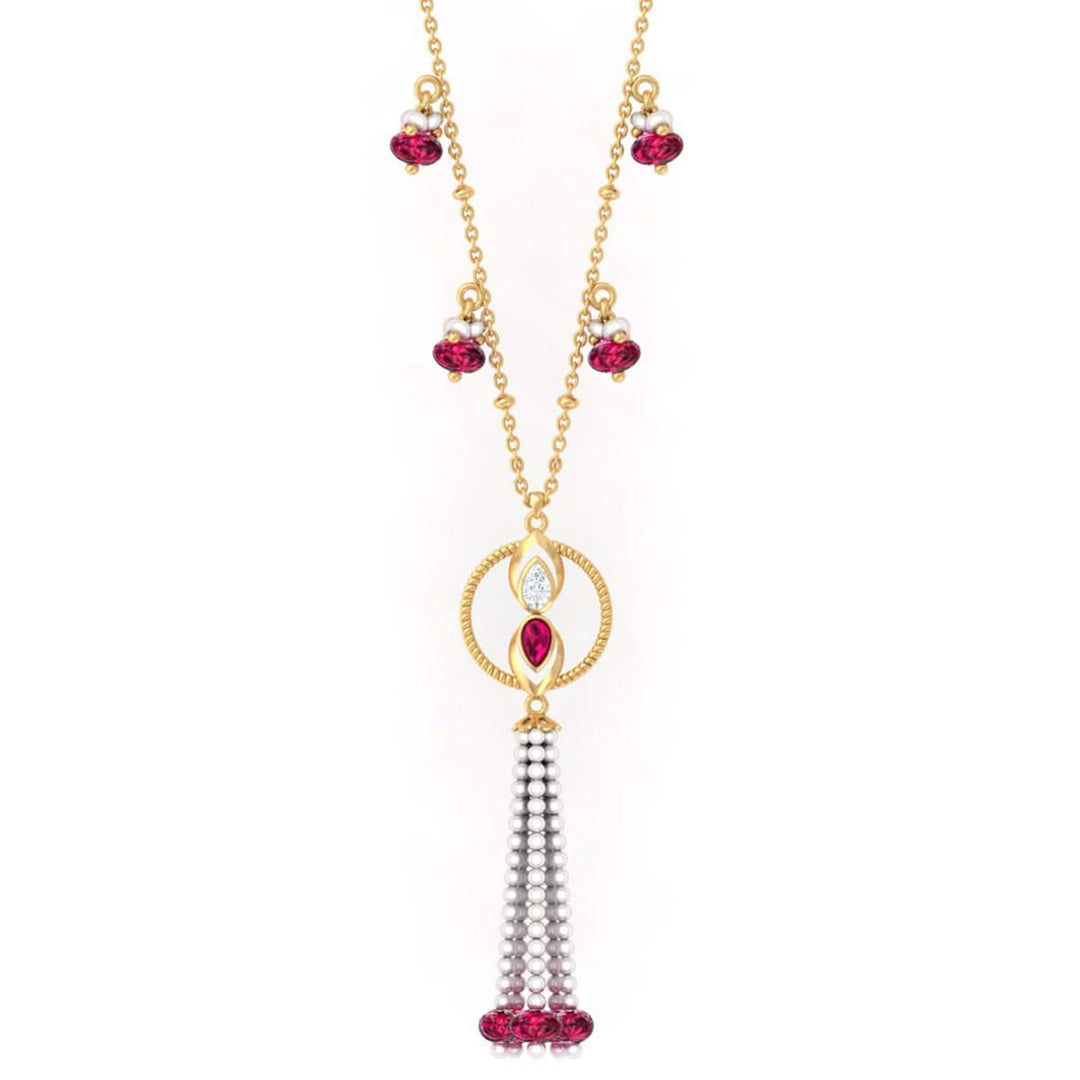 925 Pure Silver Gold-Plated Heirloom Tassel Statement Necklace