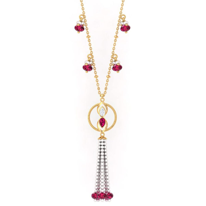 925 Pure Silver Gold-Plated Heirloom Tassel Statement Necklace