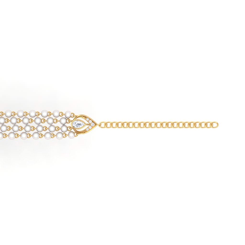 925 Pure Silver Gold-Plated Heirloom Pearl Choker Necklace