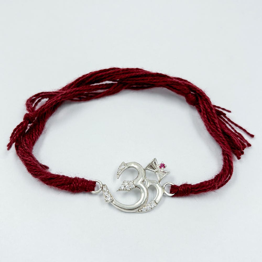 Pure 92.5 Silver Hindu Om Rakhi