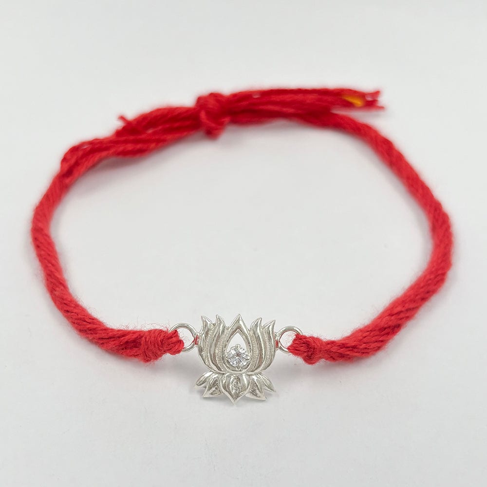 Pure Sterling Silver Lotus Rakhi