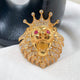 Silver Lion King Brooch