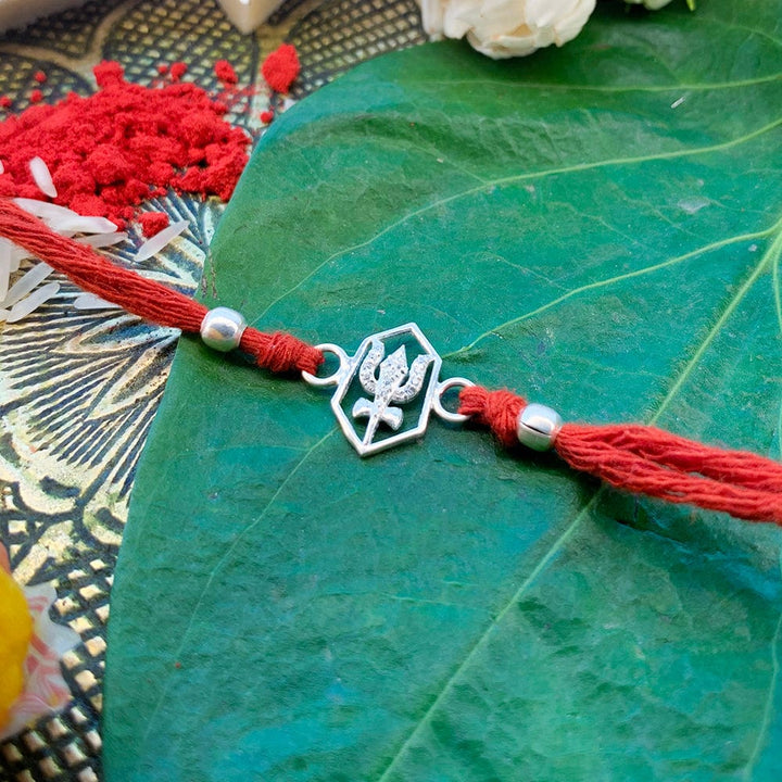 Pure 92.5 Shiva Trident Silver Rakhi