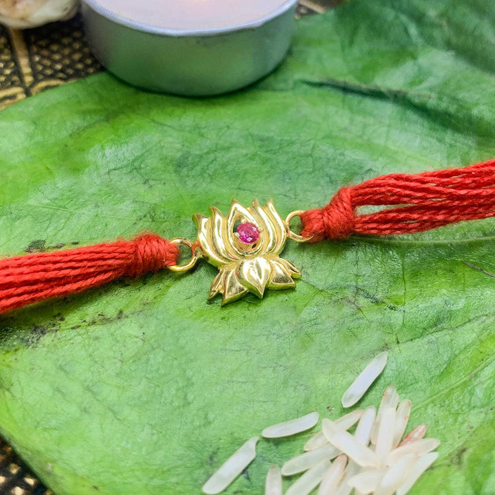 Pure Silver Lotus Rakhi