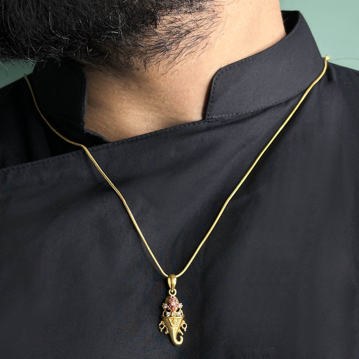 Ganesha Gold Plated Silver 92.5 Pendant