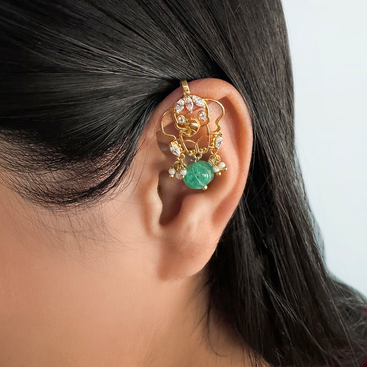 925 Pure Silver Elephant Pearl bugadi Earring