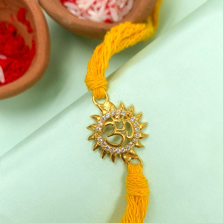 Sterling Silver Gold Plated Om Rakhi