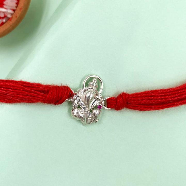 Pure 92.5 Sterling Silver Ganpati Rakhi