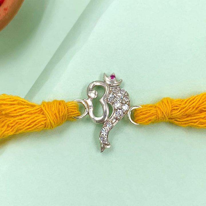 Pure 92.5 Om and Ganesha Silver Rakhi