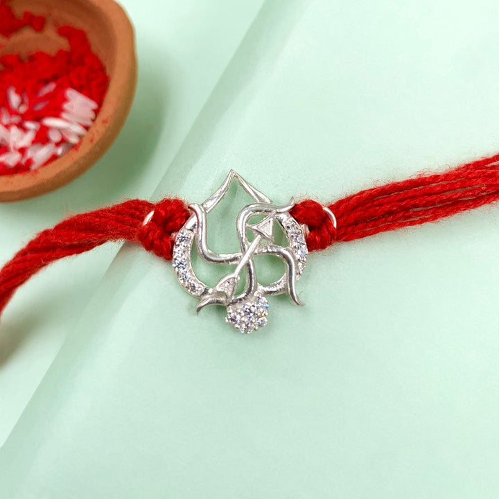 Pure Sterling Silver Swastik Rakhi