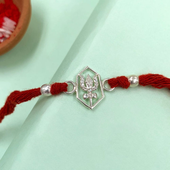 Pure 92.5 Shiva Trident Silver Rakhi