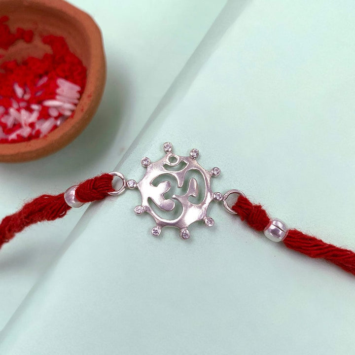 Pure Sterling Silver OM Rakhi