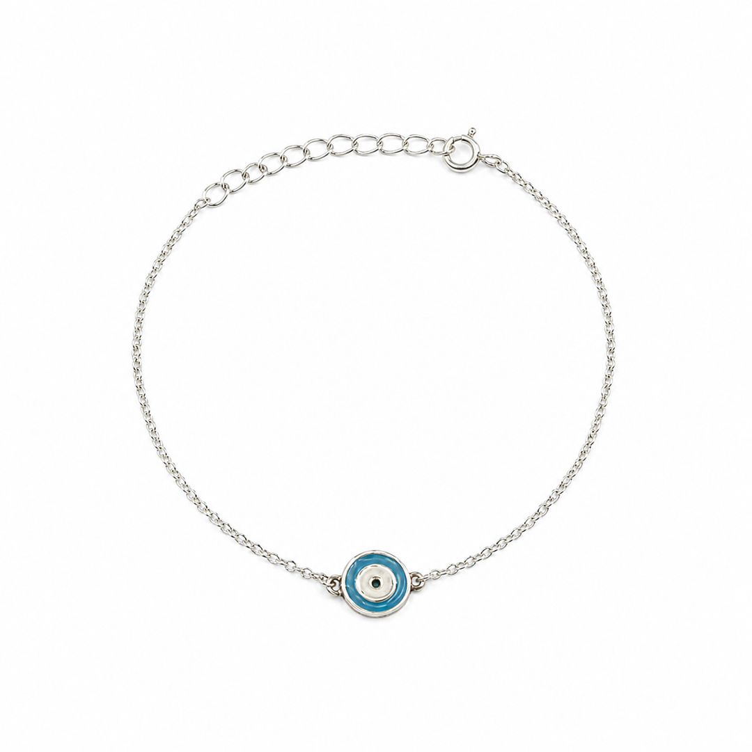 925 Silver Kids Evil Eye Enamel Bracelet