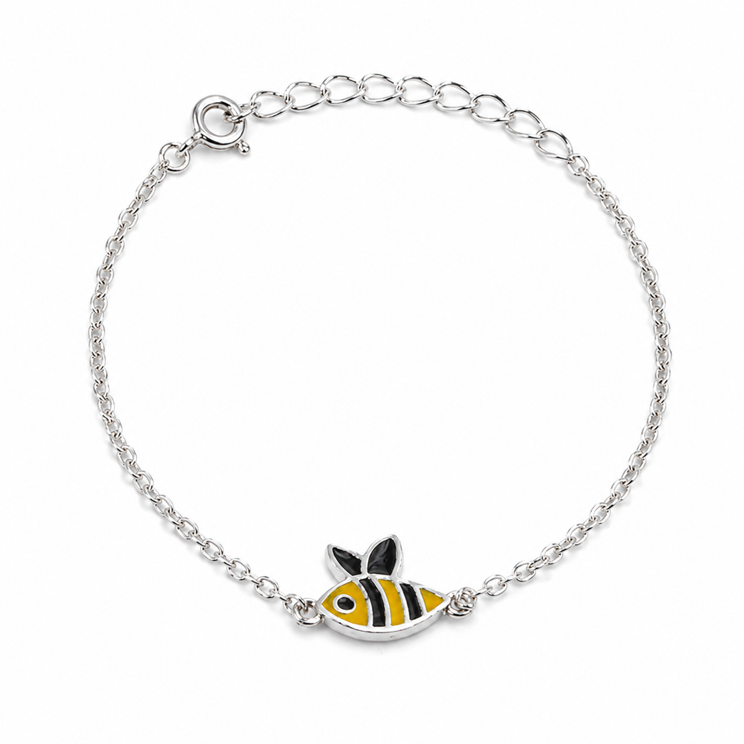 925 Silver Kids Bee Enamel Bracelet