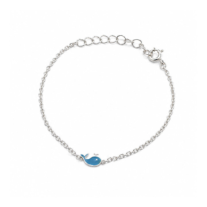 925 Silver Kids Dolphin Enamel Bracelet