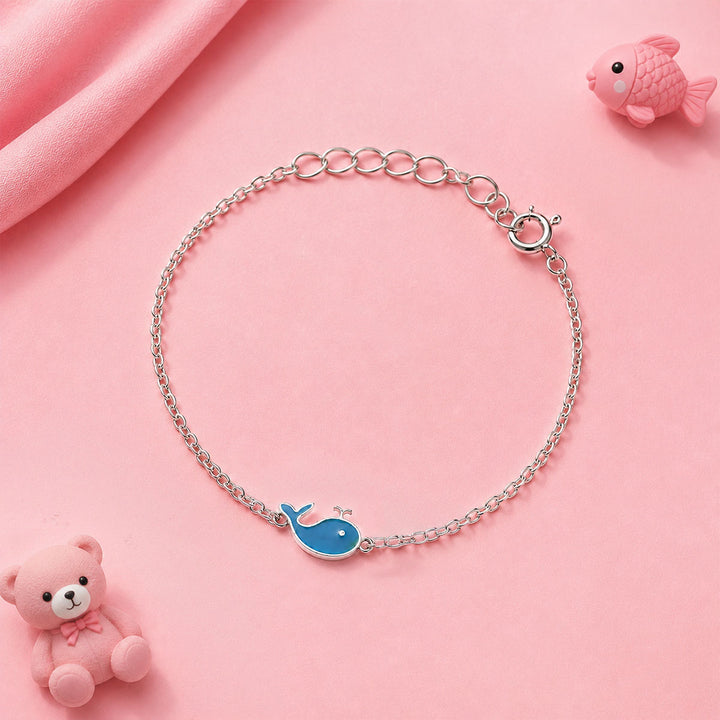 925 Silver Kids Dolphin Enamel Bracelet