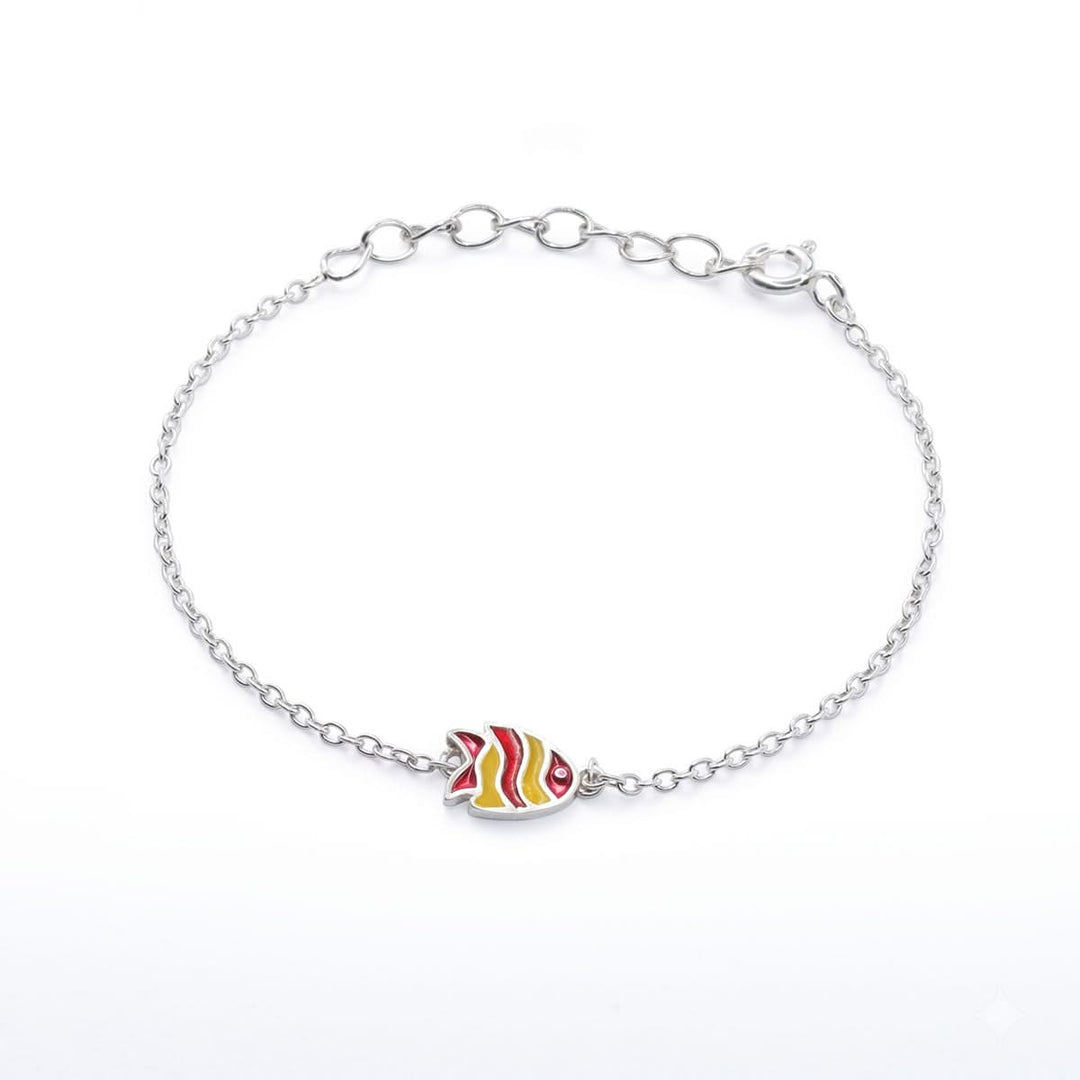 925 Silver Kids Fish Enamel Bracelet