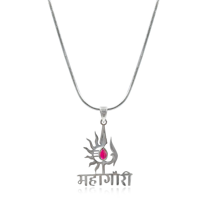 Silver Mahagauri Devi necklace