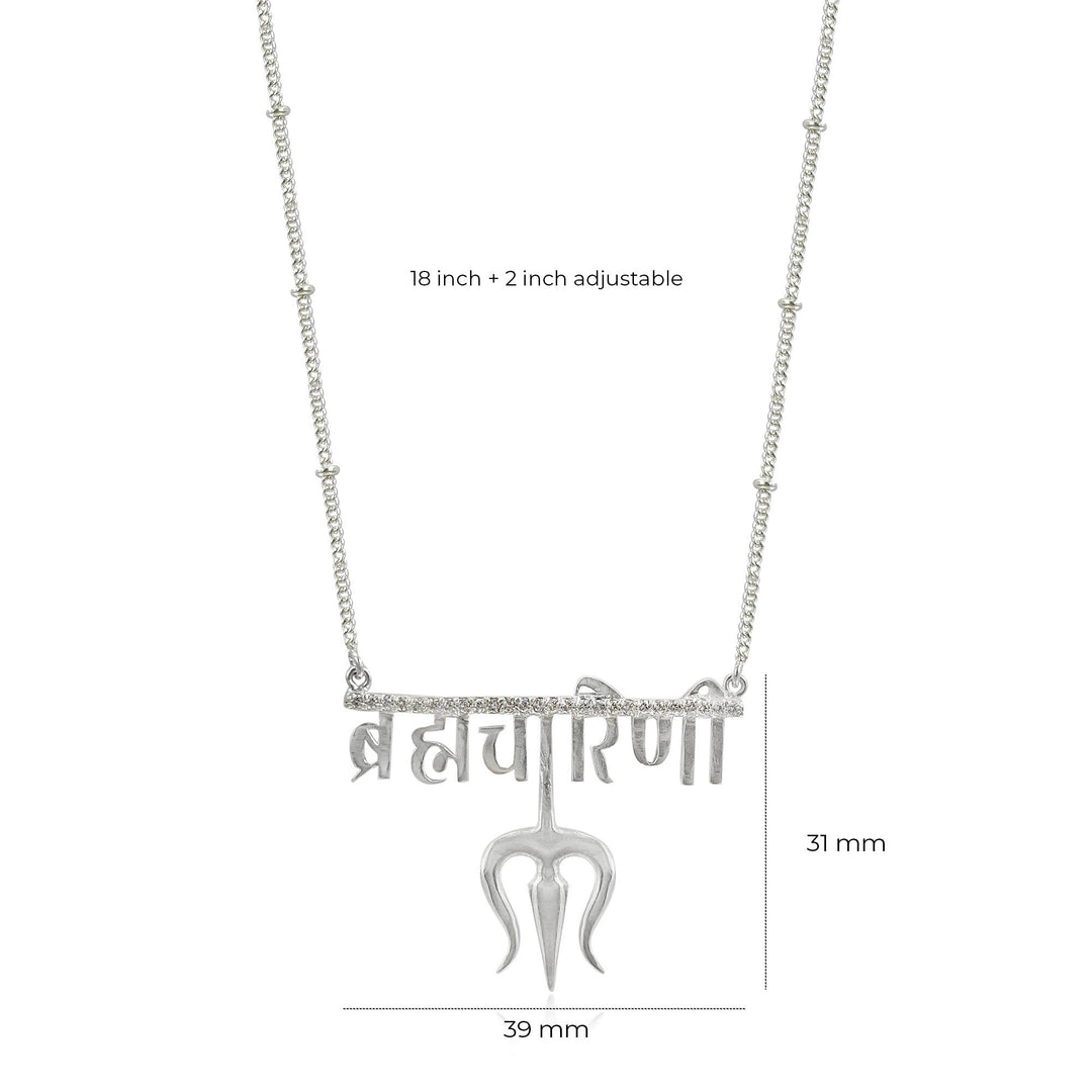 Silver Brahmacharini Devi necklace