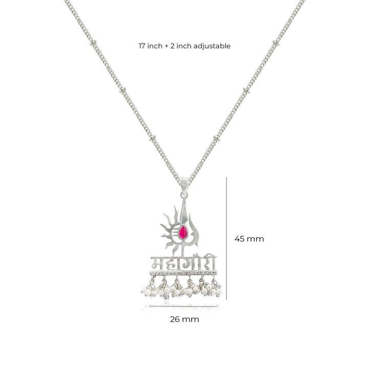 Silver Mahagauri Devi necklace